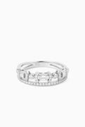 KHAILO SILVER Double Baguette Ring in Sterling Silver