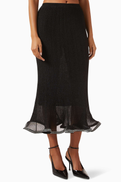 Simkhai Brighton Midi Skirt in Metallic Plisse