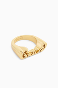 Coach Nameplate Ring in Plated Brass