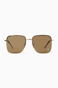 SAINT LAURENT Cassandre Square Sunglasses in Metal