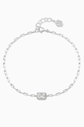 Dower and Hall Topaz Octagon Humbug Paperclip Bracelet in Sterling Silver
