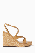 Jimmy Choo Ayla 110 Wedge Sandals in Leather