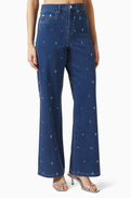 Maje Embellished Straight-leg Jeans in Denim