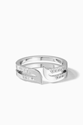 Damas Alif Pav Diamond Ring in 18kt White Gold