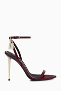 Tom Ford Padlock Sandals in Snake-embossed Leather