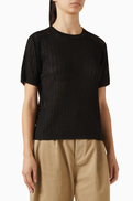 Maison Margiela Ribbed Sheer Top in Knit