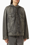 سترة بغطاء رأس من Acne Studios Gothik Wash من الدنيم
