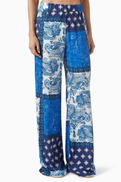 Donde Esteban Midnight Paisley Pants in Viscose