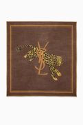 SAINT LAURENT Cassandre Square Scarf in Wool Twill