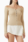 Staud Keaton Off-shoulder Sweater in Cotton Blend