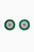 Swarovski Luckily Evil Eye Stud Earrings in Gold-tone Metal