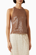 Staud Bree Sequin-embellished Top