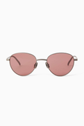 Bottega Veneta Round Sunglasses in Titanium