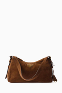 Prada Medium Aimee Shoulder Bag in Suede