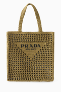Prada Logo Crochet Tote Bag