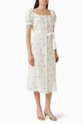 Sleeper Brigitte Belted Dress in Linen