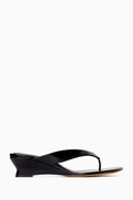 Le Monde Beryl Micro Wedge Thong Sandals in Leather