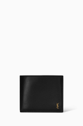 SAINT LAURENT Tiny Cassandre Bifold Wallet in Leather