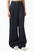 Dries Van Noten Belted Pants in Denim