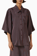 Dries Van Noten Clea Striped Shirt in Viscose Blend