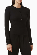 Eterne Henley Top in Rayon Blend