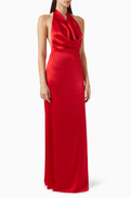Eterne Carla Open-back Dress in Silk Blend
