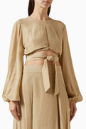 Pearl & Caviar Tie-up Crop Top