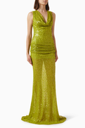 David Koma Sequin Embellished Gown in Mesh
