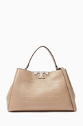 Tory Burch Eleanor Top-handle Satchel in Croc-embossed Leather