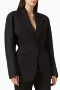 MUGLER Cinced Kimono Jacket in Virgin Wool Blend