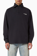 Acne Studios Zipup Logo Sweatshirt in Cotton