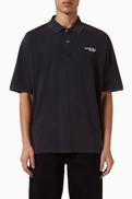 Acne Studios Washed Logo Polo Tshirt in Cotton
