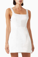 Maje Brooch Mini Dress in Satin
