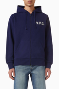 A.P.C. Logo Zip Hoodie in Cotton