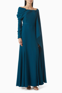 NASS Bead-embellished Cape Dress