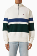 Tommy Hilfiger Stripe Relaxed Quarter-zip Sweatshirt