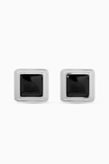 Heaven Mayhem Archer Earrings in Silver-Plated Metal with Black Enamel