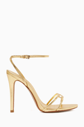 Schutz Eternal 100 Sandals in Metallic Leather