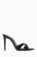 Schutz 110 Stiletto Mules in Snake-embossed Leather