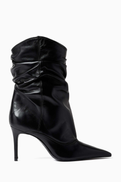 Schutz Ruched 85 Ankle Boots in Leather