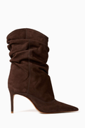 Schutz 85 Ruched Ankle Boots in Suede