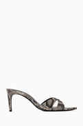 Schutz Maxie 76 Mules in Snake-print Leather