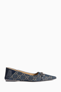 Gucci Vittoria Ballerina Flats in GG Denim