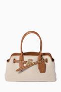 Miu Miu Aventure Shoulder Bag in Canvas & Leather