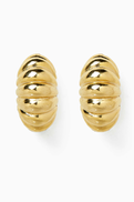 Susan Caplan 1990s Vintage Demi Hoop Clip-on Earrings
