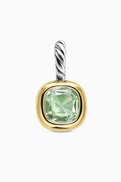 David Yurman Mini Cushion-cut Prasiolite Pendant in Sterling Silver & 14kt Yellow Gold