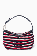 Miu Miu Striped Pouch in Crochet