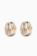 Luv Aj Luna Bezel Hoops Earrings in Rhodium-plated Silver