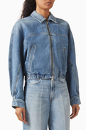Agolde Dixon Cocoon Bomber Jacket in Denim