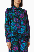 Gucci Flora-print Shirt in Silk Crepe de Chine